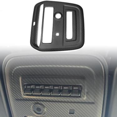Imagem de Jogon Guarnição da lâmpada de leitura frontal de fibra de carbono genuína para caminhonete Ford Bronco Raptor Off-Road Outer Banks 2021 2022 2023 2024, tampa do painel de luz de leitura de teto (Matte