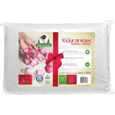 Imagem de Travesseiro Plumax Toque de Rosas Lavável - Fibrasca, 1 unidade