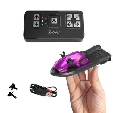 Imagem de Mini controle remoto RC Boat LONMAHOVER para crianças roxo