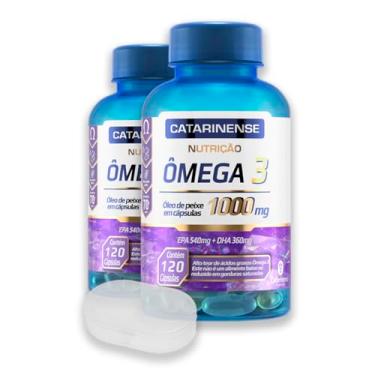 Imagem de Kit 2 Ômega 3 1000mg Catarinense 120 Cápsulas + Porta Cápsulas