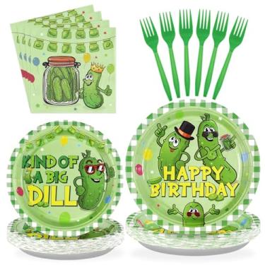 Imagem de Grencian 96 Peças De Utensílios Festa Engraçados Com Picles, Prato E Guardanapo Desenho Animado, Conjunto Talheres Descartáveis 350 G/M², Decorações, Lembrancinhas Para Fãs, Chá Bebê Infantil, Serve