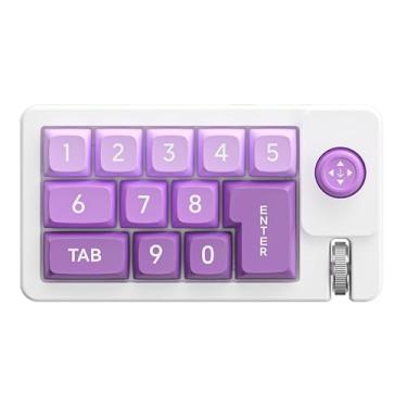 Imagem de Teclado pequeno para jogos mecânicos com fio, joystick, ajuste de luz de fundo RGB de definição macro, definição macro de troca a quente, teclado adequado para jogos de escritório (roxo)
