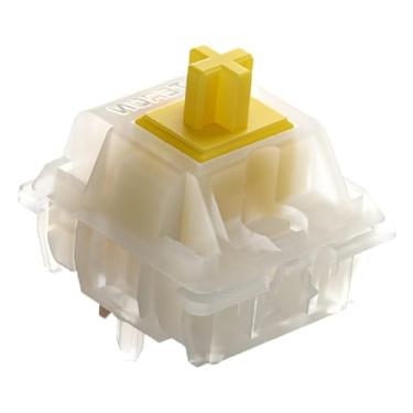 Imagem de Tugeta Interruptores Gateron para teclado mecânico pré-lubrificados para teclado mecânico para jogos amarelo leitoso (35 peças)