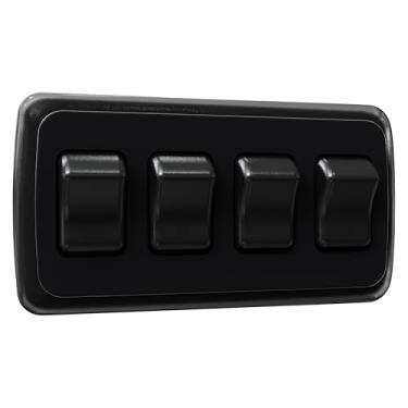 Imagem de Leisure LED Interruptor SPST Quádruplo Contemporâneo On-Off com Bisel, 12 Volts, para RV, Trailer, Camper (Preto)