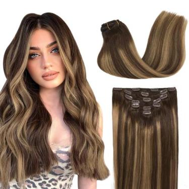 Imagem de Extensões de cabelo Clip in GOO GOO Real Human Hair 20 polegadas 120g