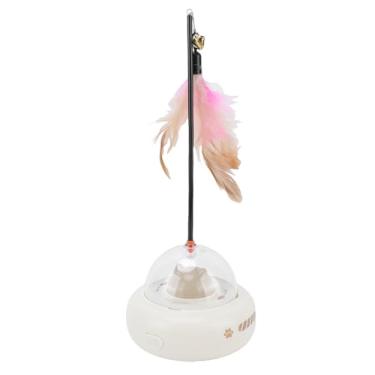 Imagem de HEEPDD Brinquedo de Gato Rotativo Automático, Palito de Penas Elétricas para Gatos Internos, Brinquedo de Exercício Interativo Com Penas para Gatinhos para Brincar Sozinho