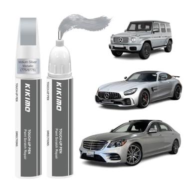 Imagem de KIKIMO Para tinta de retoque Mercedes-Benz (prata de ídio metálico (775/9775)), kit de reparo de tinta automotiva para Mercedes-Benz, reparo de arranhões 2 em 1 com ponta de caneta e pincel, cor