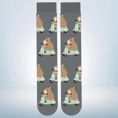 Imagem de Meia Cano Longo Divertida Casual Adulto Capivara Unissex - Tamanho 39 