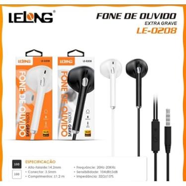 Imagem de Fone De Ouvido Estereo Com Microfone P2 In-ear LE-0208