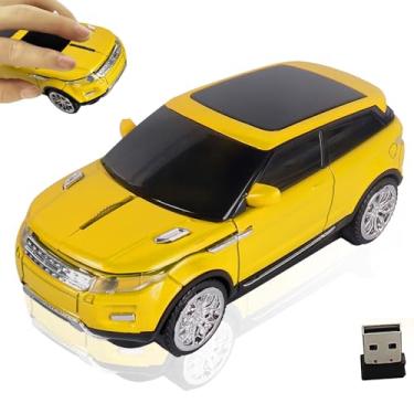 Imagem de Mouse sem fio fofo em forma de carro óptico ergonômico para jogos, silencioso, portátil, sem fio, mouse de escritório para meninos, meninas, homens, mulheres, presente de estudante com receptor USB
