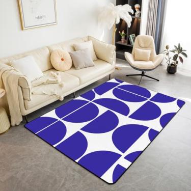 Imagem de Erosebridal Tapete de área de meados do século, boho, azul claro, tapetes para sala de estar, 1,88 m x 1,28 m, arte moderna colorida, geométrico, decorativo, estético, abstrato, decoração de quarto