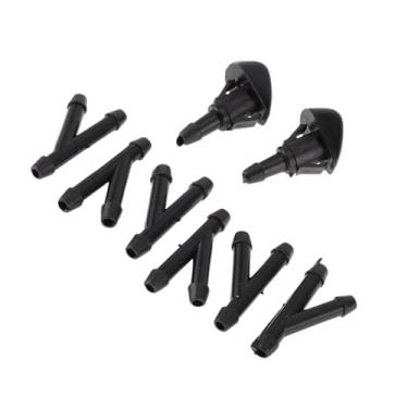 Imagem de Boxonly Bocal de lavagem de para-brisa 76810SWAE01 plástico – Compatível com Honda Civic, Accord, Fit, CR-V, S2000, Prelude, HR-V, FR-V, Acura Integra RSX TSX RL – Jato de pulverização frontal com 6