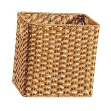 Imagem de BLWOTMOR Cesta de Armazenamento Trançada Portátil Decorativa para Prateleiras, Bancadas, Sala de Estar