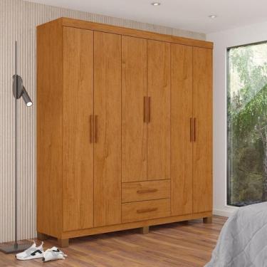 Imagem de Guarda-roupa 6 Portas 2 Gavetas com Pés Aurora - Carioca Móveis