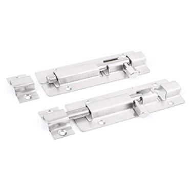 Imagem de Parafuso de fechadura de porta, trava deslizante, ferrolho de cadeado, porta de aço inoxidável de 4" de comprimento confiável, trava deslizante de eficácia confiável, parafuso de conexão de encaixe 2