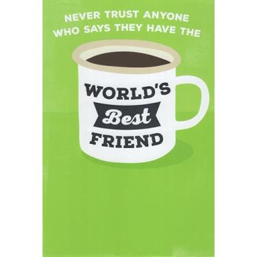 Imagem de Heartline Caneca de café fofa cartão de felicitações de feliz aniversário para melhor amigo - melhor amigo da palavra - Eu tenho o melhor amigo do mundo!