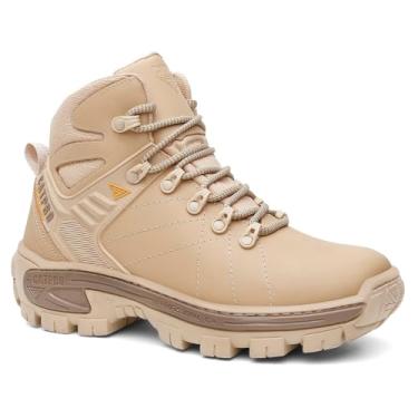 Imagem de Coturno Masculino em Couro EPI Com CA Trabalho Resistente Segurança ConfortCreme/38