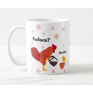 Imagem de Caneca Fofoca Aceito Divertida Meme Branca 325ml
