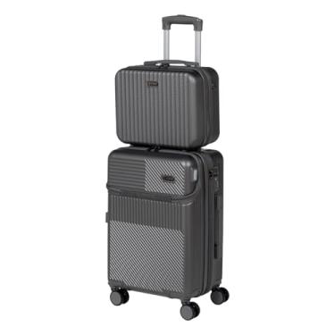 Imagem de Mala Viagem Bordo Mão Frasqueira Kit 10kg Abs Expansiva Anac (Chumbo)