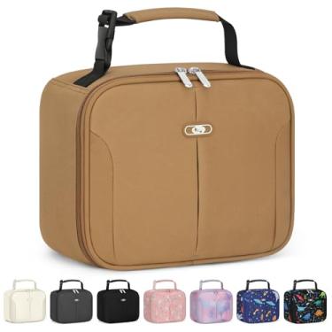 Imagem de Lancheira infantil, lancheira térmica pequena para crianças, meninas, adolescentes, lancheira leve e reutilizável para trabalho, escritório, escola, viagem, piquenique, cáqui