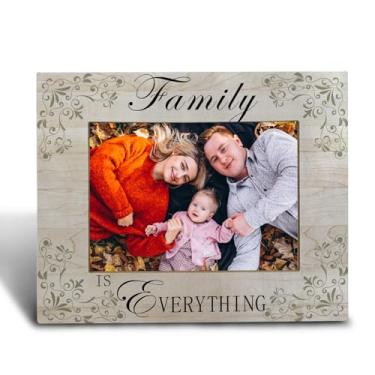 Imagem de FHUGX Porta-retrato de família – Family is Everything, presentes para mãe, pai, filho, filha, avô, vovô, ideias de presentes da filha e filho, porta-retratos 12 x 18 cm