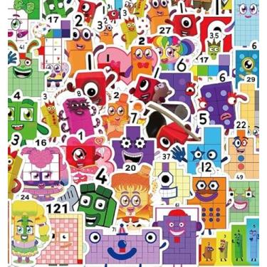 Imagem de 52 Pcs Adesivos De Blocos De Números Fofos Blocos De Construção Tijolos Brinquedos Adesivos Vinil À Prova D'Água Para Laptop Guitarra Motocicleta Bicicleta Bagagem Telefone Para Crianças Adolescent