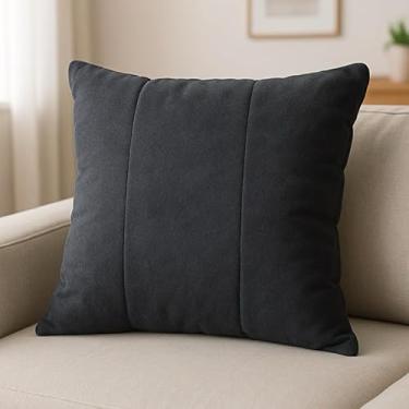 Imagem de Kit Almofada Cheia Em Suede Decorativas 45x45cm (Kit 2 Almofadas Preta)