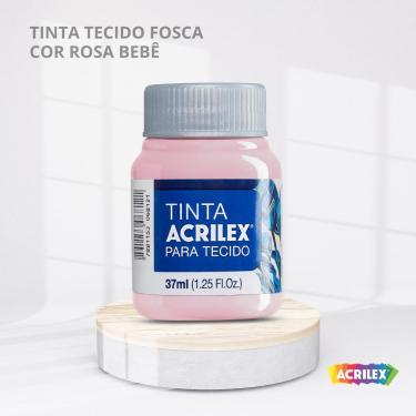 Imagem de Tinta para tecido fosca com 37ml cor rosa bebe - ACRILEX