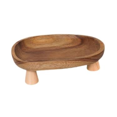 Imagem de Dynwave Bandeja de madeira para exibição de joias, prato para lareira, suporte para perfume, pedestal para plantador, pia de café, banheiro, fazenda, 16 Cm X 12.5 Cm X 5