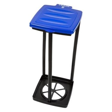 Imagem de Ｂｅｓｇａ Suporte para saco de lixo externo, organizador decorativo de moda, suporte para lixeira para reciclagem, quintal, gramado interno e externo, Azul