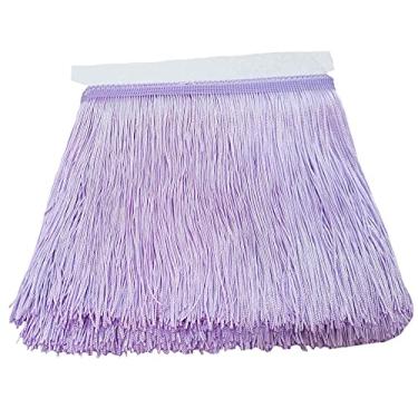 Imagem de Lauthen.S 10 jardas de 8,89 cm guarnição de franja para costura de borla para artesanato DIY vestido latino abajur decoração lavanda