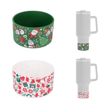Imagem de 2unid Protetores de Copo de Natal para Stanley, Capa Silicone Copos Acessórios Garrafas Água para Copo Stanley Diâmetro da Base 7,6cm