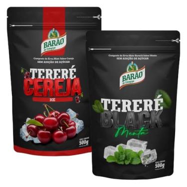Imagem de Kit 2 Erva Mate Tereré Menta Black Cereja Ice Barão 500g cada