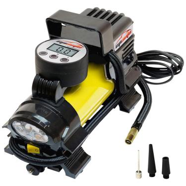Imagem de Mini Compressor de Ar Elétrico Automotivo, portátil, 12V DC, 120W, 80 PSI com luz LED de emergência, EPAUTO 8542042813, Amarelo