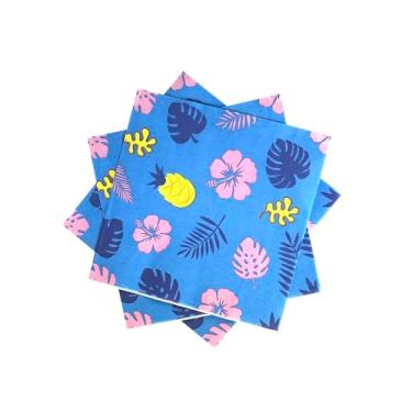 Imagem de Guardanapos havaianos Luau 40 peças para artigos de festa de feliz aniversário Aloha guardanapos de papel com tema tropical Tiki descartáveis para crianças chá de bebê verão piscina praia