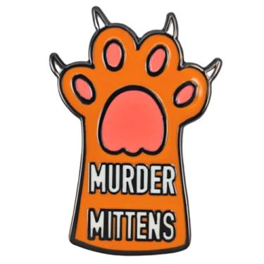 Imagem de Leraverppy Broche esmaltado, alfinete de lapela de luvas de assassinato, broche de garra de gato, presente para amigos coringa, amantes de gatos, adolescentes, família, colegas, jaqueta jeans, mochila