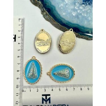 Imagem de Pingente Religioso Nossa Senhora Aparecida Resinada Ouro - 01 Unidade 