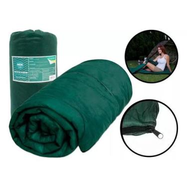 Imagem de Colchonete Saco de Dormir Verde Ideal para Viagem Acampamento Compacto