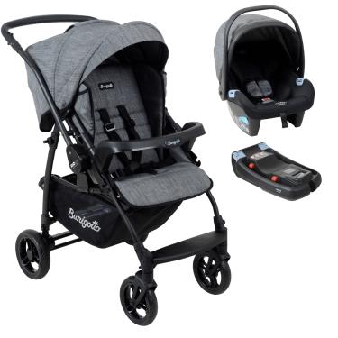 Imagem de Carrinho de Bebê Burigotto Travel Rio K 22 Base Mesclado Preto
