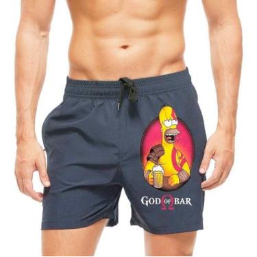 Imagem de Short Praia Shorts Banho Simpsons God Of War God Of Bar 822 - smoke, P