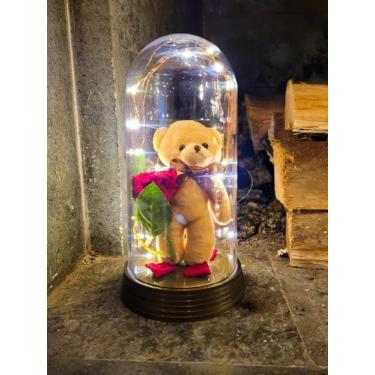 Imagem de Ursinho De Pelúcia Rosa Presente Para Namorada Luminária G - Amor Lind