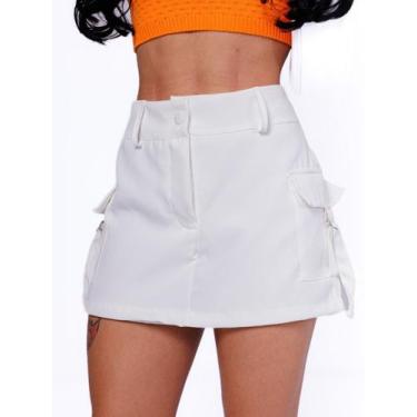 Imagem de Shorts saia cargo alfaiataria - LENIS SOUZA, Branco, P
