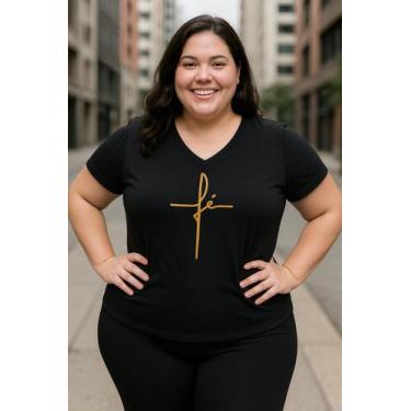 Imagem de Blusa T~Shirts em Viscolaycra Feminino Plus Size - JUSTA RAZÃO ALL CUR