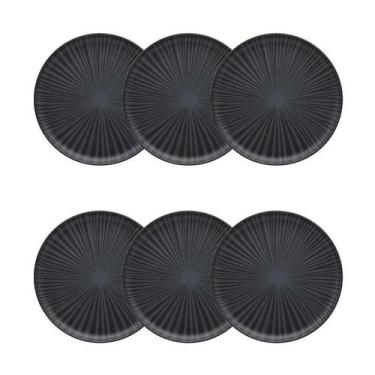 Imagem de Jogo de 6 Pratos Sobremesa 20 Cm Oxford Flat Ônix