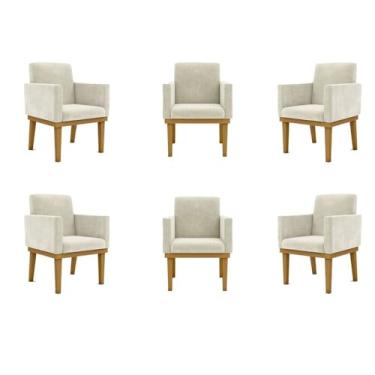 Imagem de Kit 06 Poltronas Decorativa Reforçada Oferta - Balaqui Decor Cor:bege