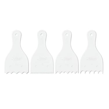 Imagem de Kit Espátulas Decorativas 4 Peças Régua Modelador Desenhos Cozinha Confeitaria Culinária Decoração