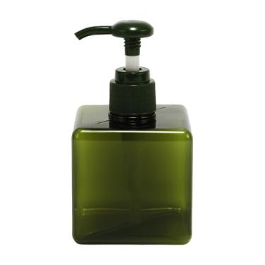 Imagem de Dispensador de bomba de sabão quadrado simples para banheiros, lavanderias, 250 ml, verde, 1 peça