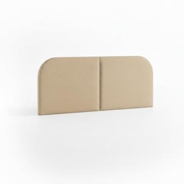 Imagem de Cabeceira Estofada Suspensa Clean Orgânica 1.4m ou 1.6m para Cama Casal Queen Cores Cinza e Bege (Bege, Queen (padrão dos EUA))