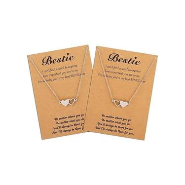 Imagem de Conjunto de colar da amizade de 2/3/4/5 correntes ajustáveis combinando melhor presente para mulheres, irmãs, melhores amigas, presente de aniversário hipoalergênico, Medium, Latão, Sem Pedra Preciosa