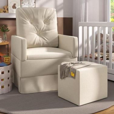Imagem de Poltrona+Balanço E Puff Ex4002 Bege Bege - MULTIMOVEIS